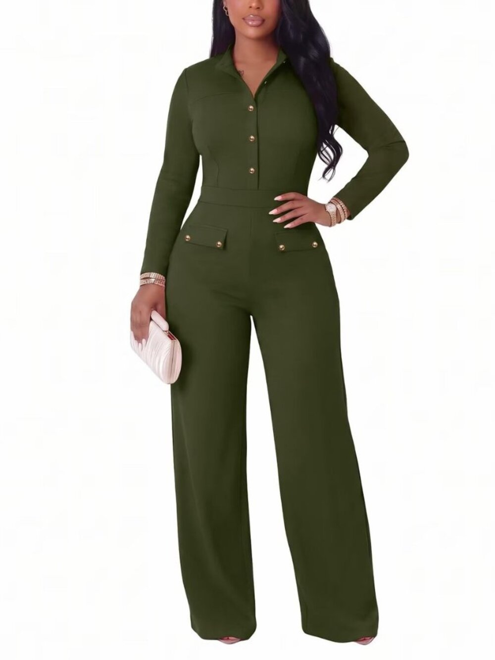 Formal Jumpsuits for Women Dressy Collared Straight Leg Romper
